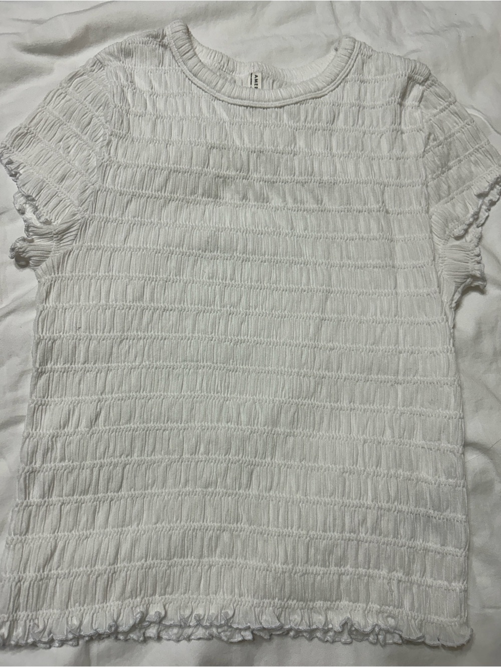 American Eagle Smocked “Hey Baby” Tee
